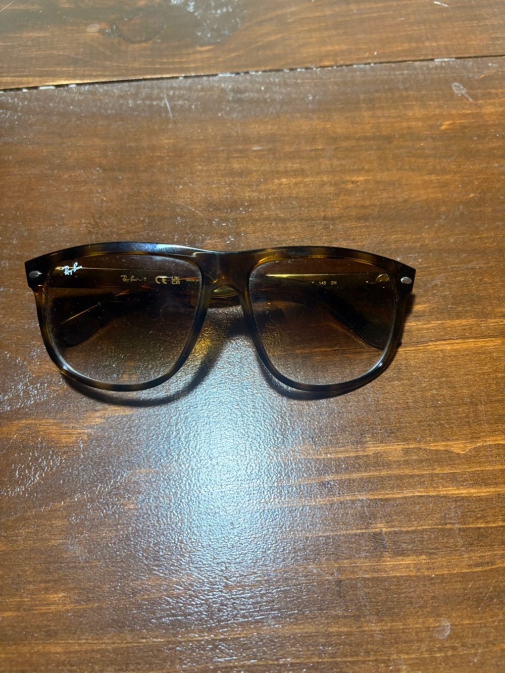 Ray-Ban Tortoise Frame Sunglasses with Brown Gradient Lenses